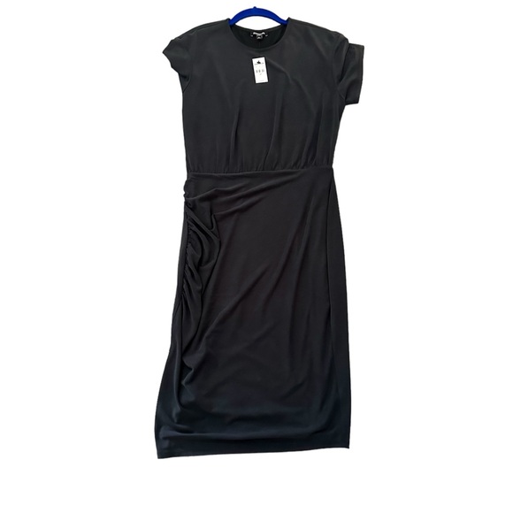 NWT! Express Silky Sueded Jersey Ruched T Shirt Midi Dress in Petite Medium - Picture 9 of 13